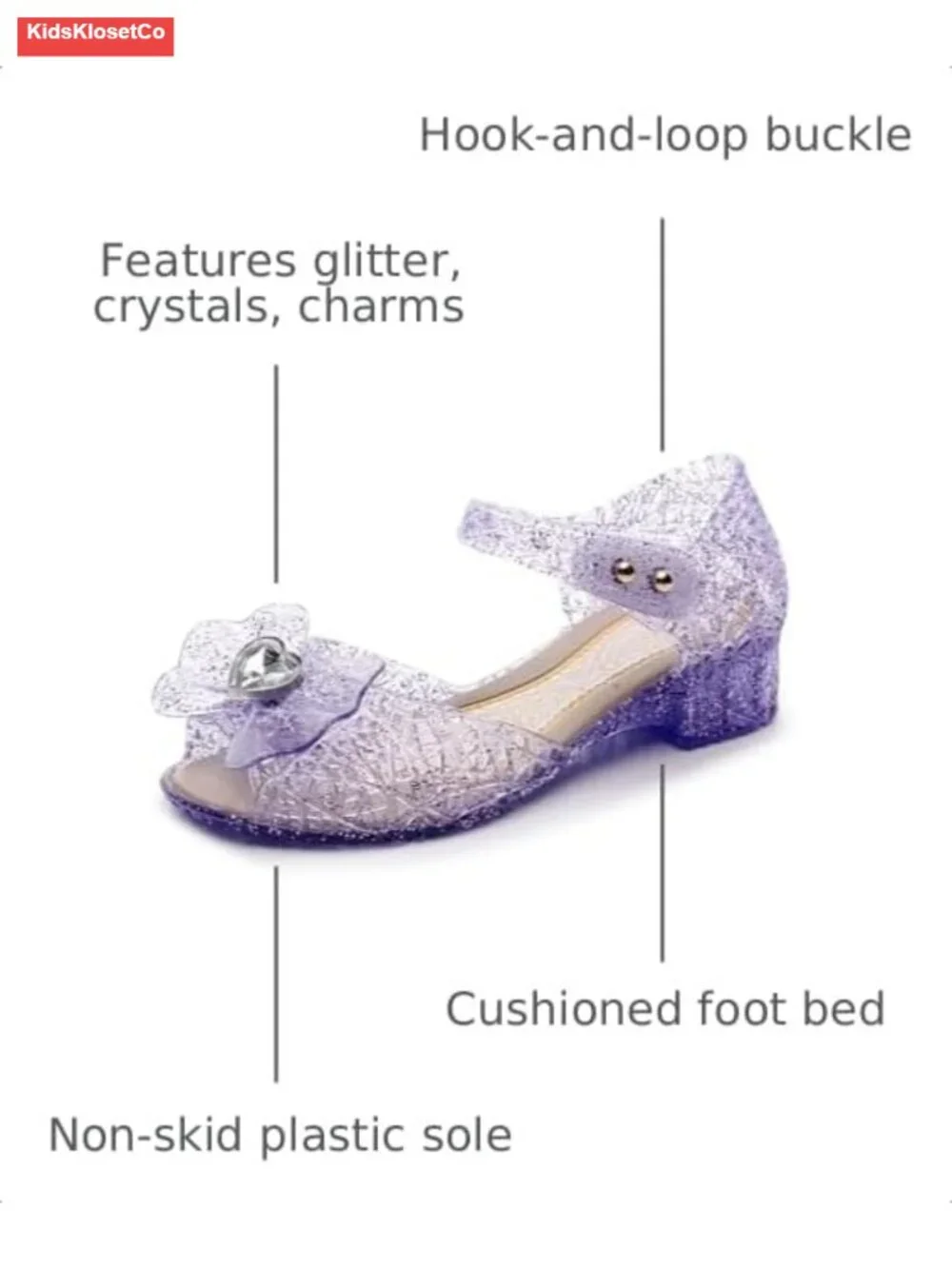 Girls Jelly Mary Jane Sandals PVC Cute Princess Dress Up Shoes